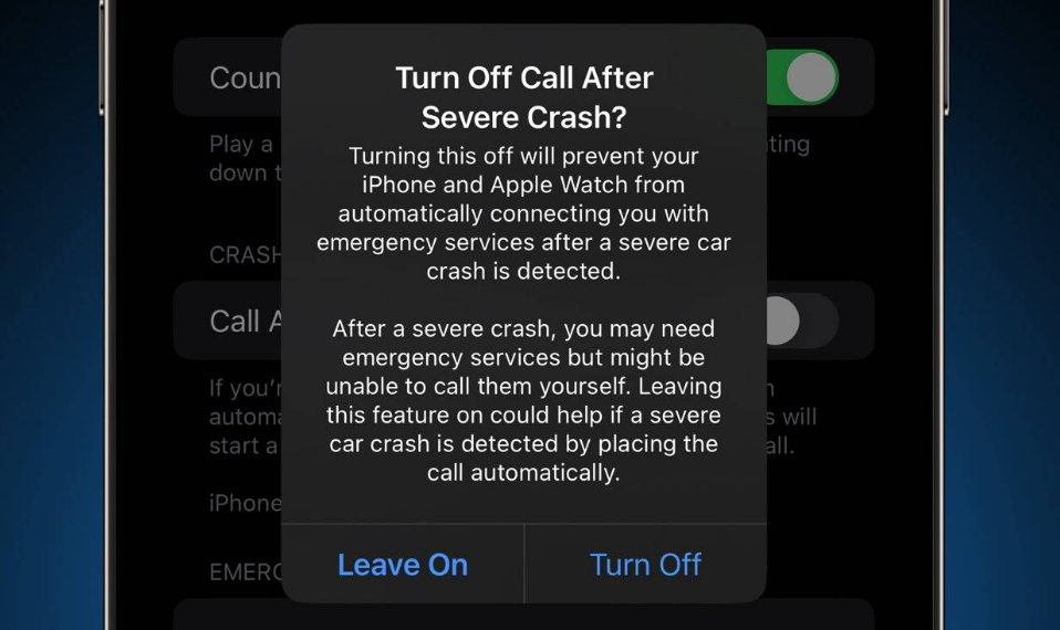 汉滨苹果14维修分享 iPhone 14 和 Apple Watch 上关闭崩溃检测 