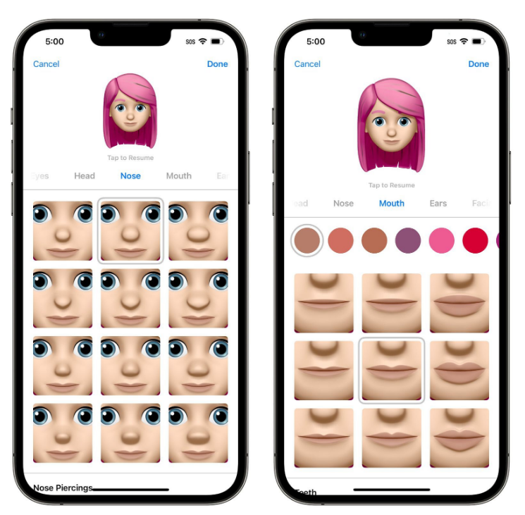 汉滨苹果手机维修分享​iOS 16中的拟我表情有了哪些变化和升级 